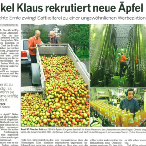 Onkel Klaus rekru­tiert neue Äpfel